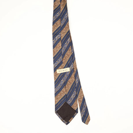 Back Back of Vintage 1990's Bill Blass Striped Patterned Tie