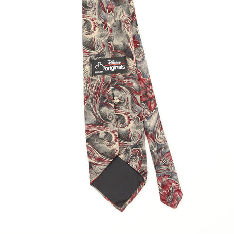 Back Back Detail of Vintage 1990's Disney Mickey Mouse Floral Patterned Tie