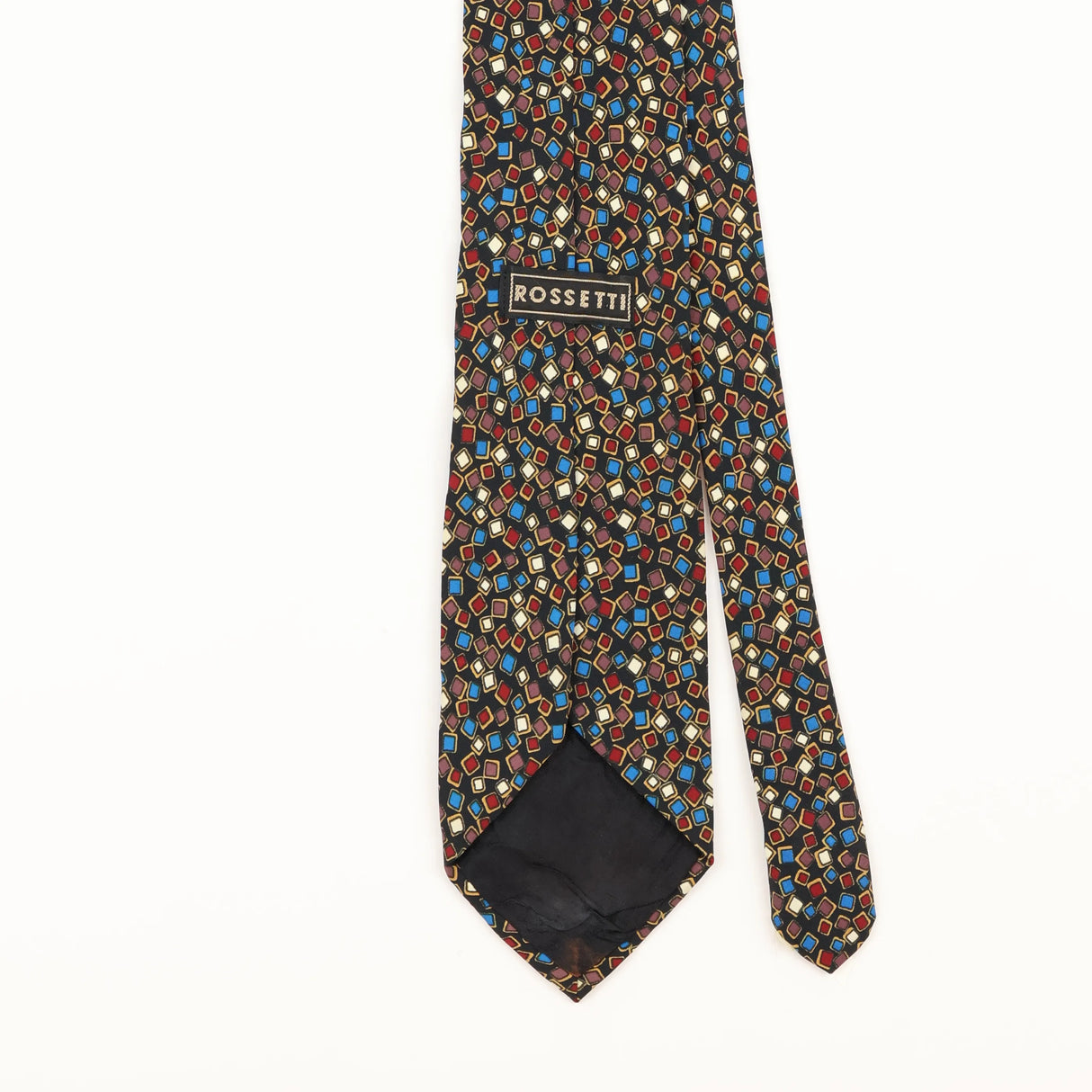 Back Detail of Vintage 1990's Geometric Patterned Tie