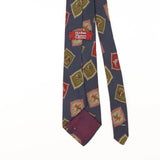Back Detail of Vintage 1990's Jos. A. Bank Equestrian Horse Geometric Patterned Tie