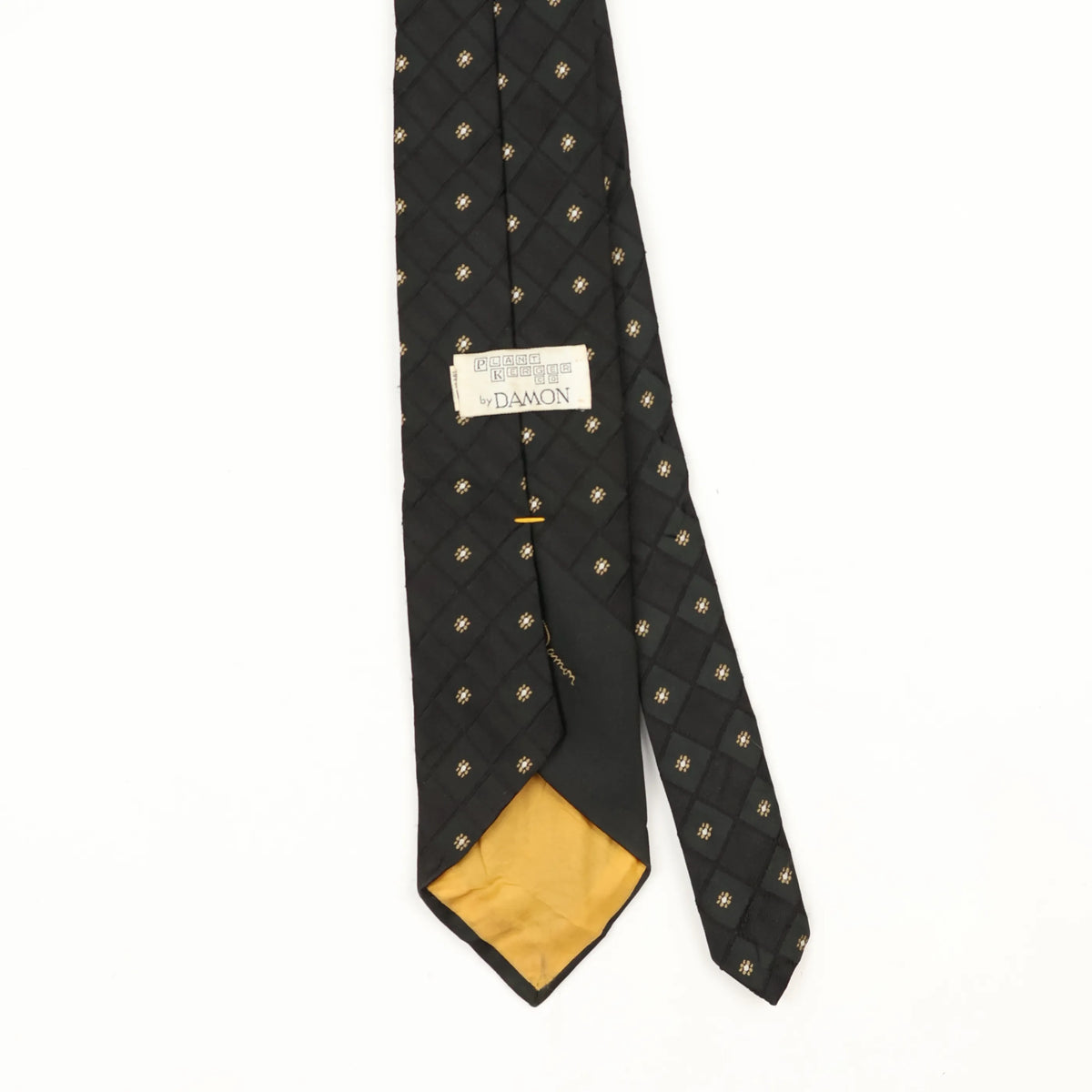 Back Back Detail of Vintage 1980's Damon Geometric Patterned Tie