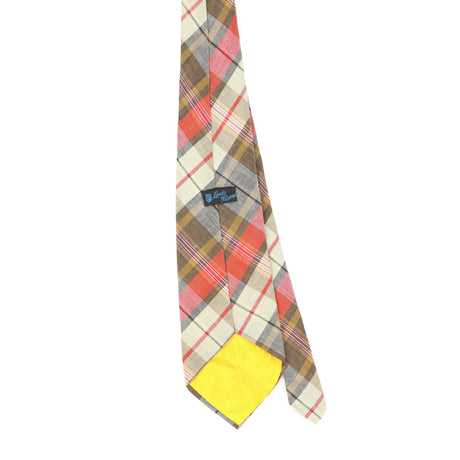 Back Back of Vintage 1980's U.S. Polo Assn. Tartan Plaids & Checks Patterned Tie