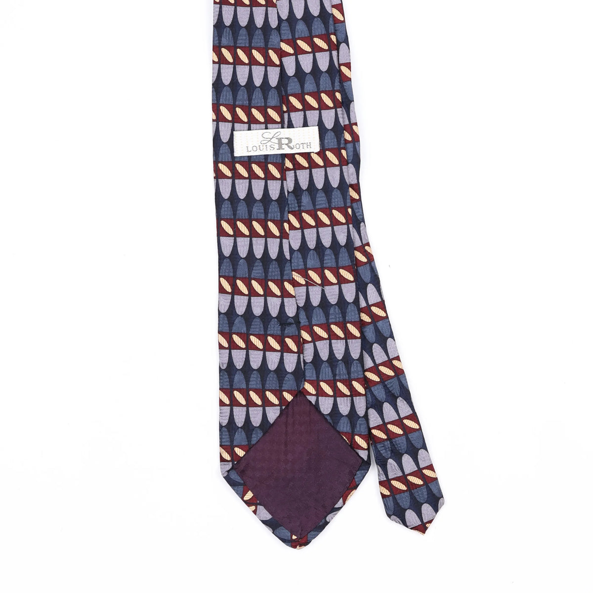 Back Back Detail of Vintage 1990's Ovals Geometric Patterned Tie