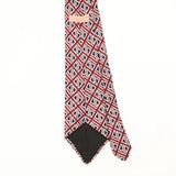 Back Back Detail of Vintage 1980's Geometric Patterned Tie