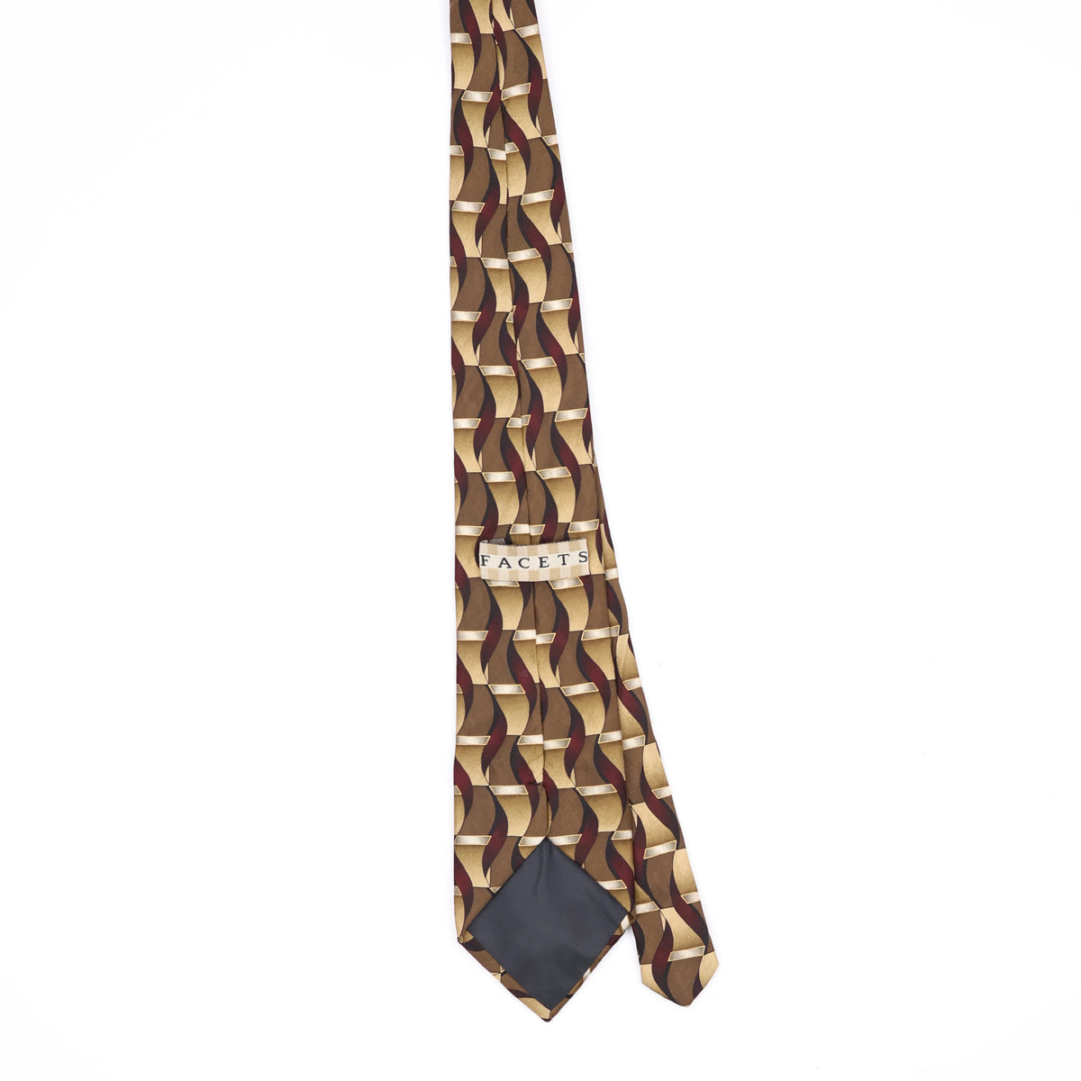 Back Back of Vintage Geometric Patterned Tie