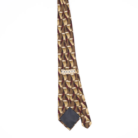 Back Back of Vintage Geometric Patterned Tie