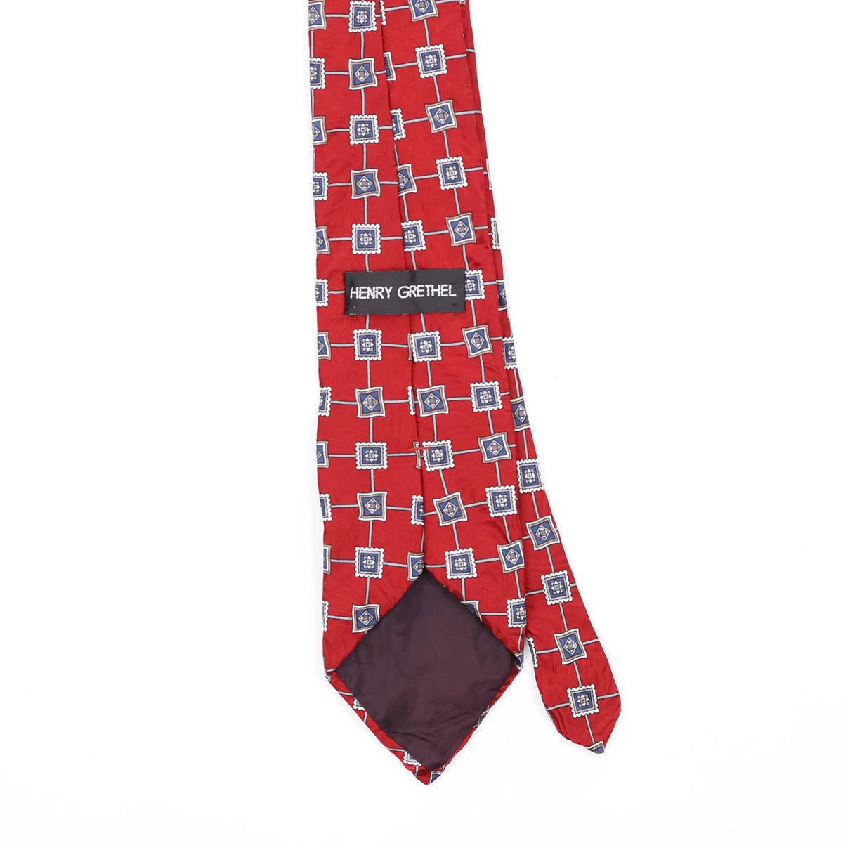 Back Back Detail of Vintage 1990's Henry Grethel Geometric Patterned Tie