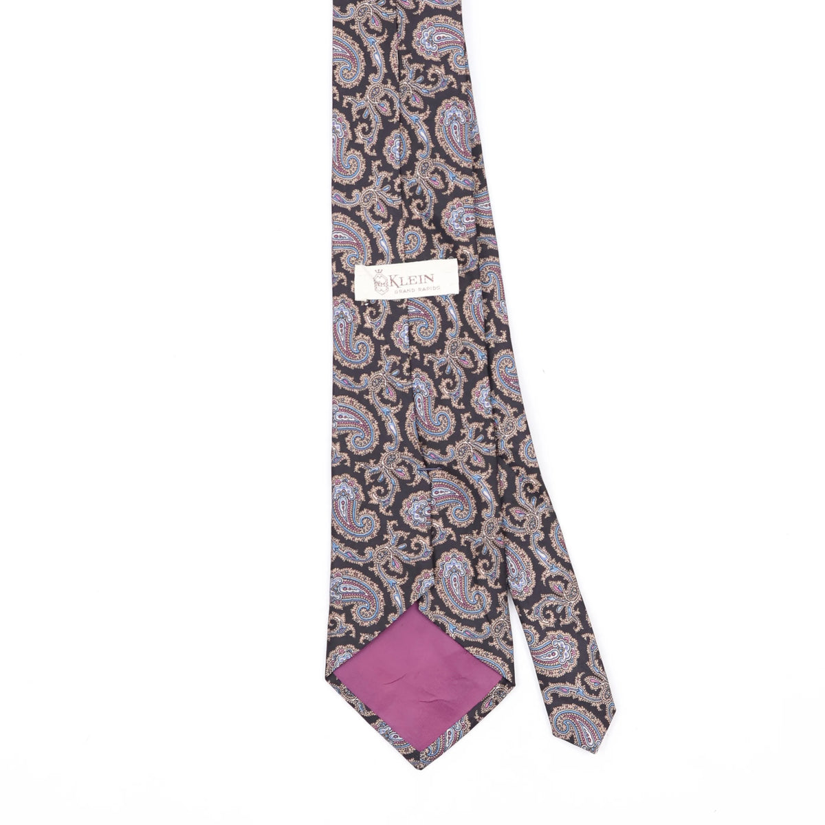 Back Back Detail of Vintage 1990's Paisley Patterned Tie