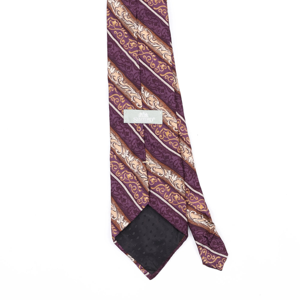 Back Back Detail of Vintage Stafford Striped Patterned Tie