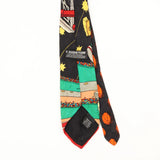 Back Back Detail of Vintage 1990's Addiction Space Jam Cartoon Patterned Tie