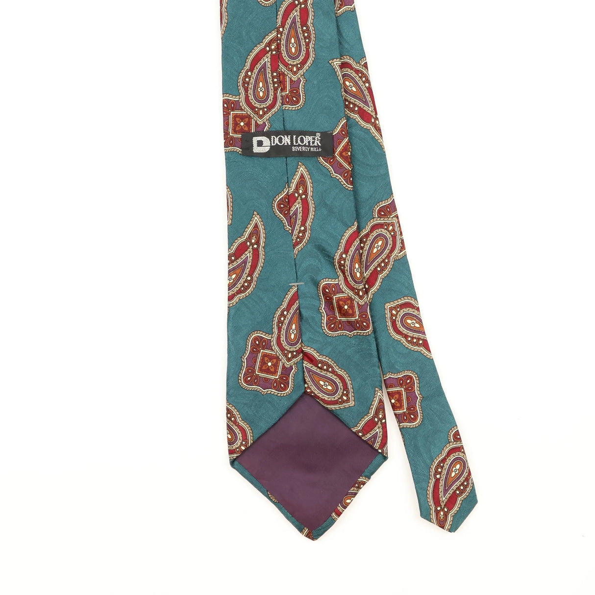 Back Detail of Vintage 1990's Don Loper Paisley Patterned Tie