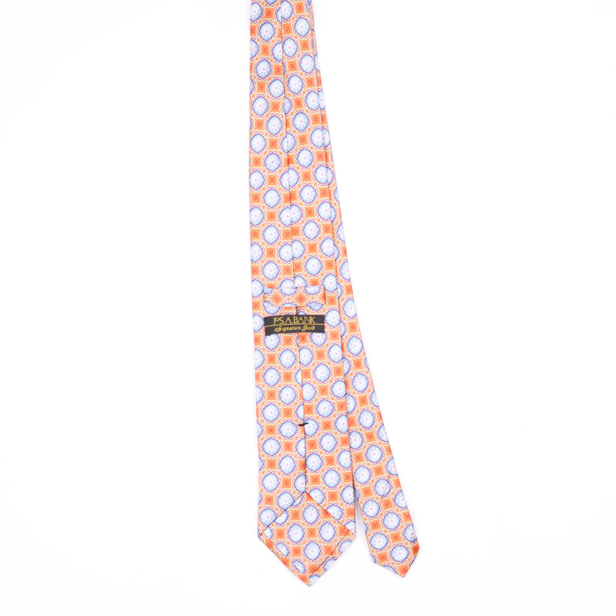 Back Back of Vintage 1990's John Ashford Medallion Geometric Patterned Tie