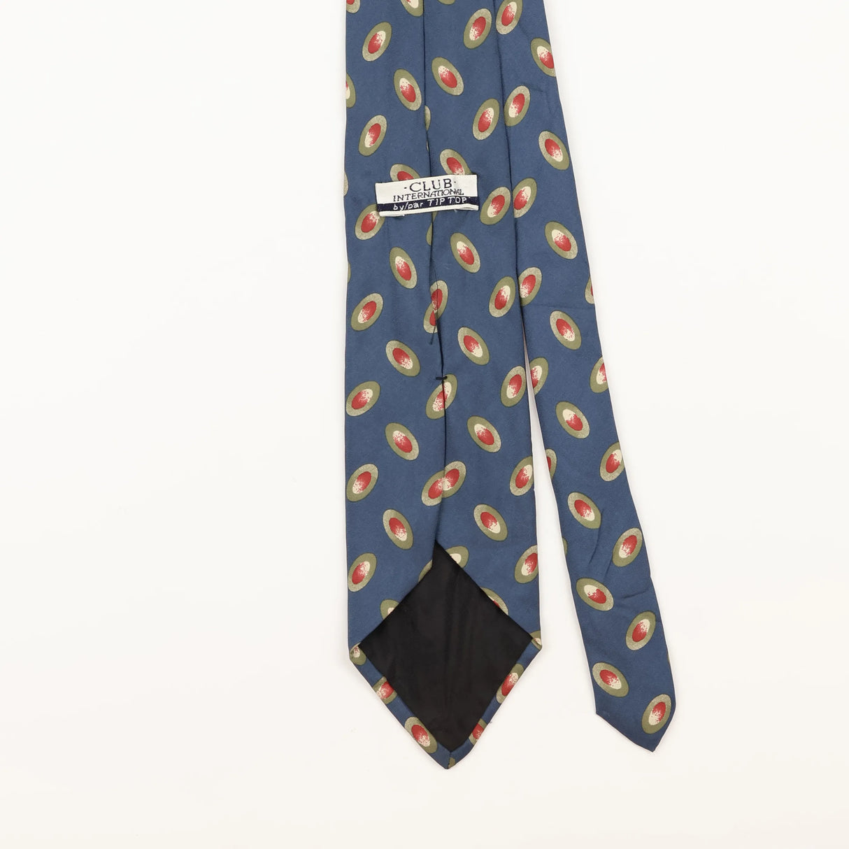 Back Detail of Vintage 1990's Olive Geometric Patterned Tie
