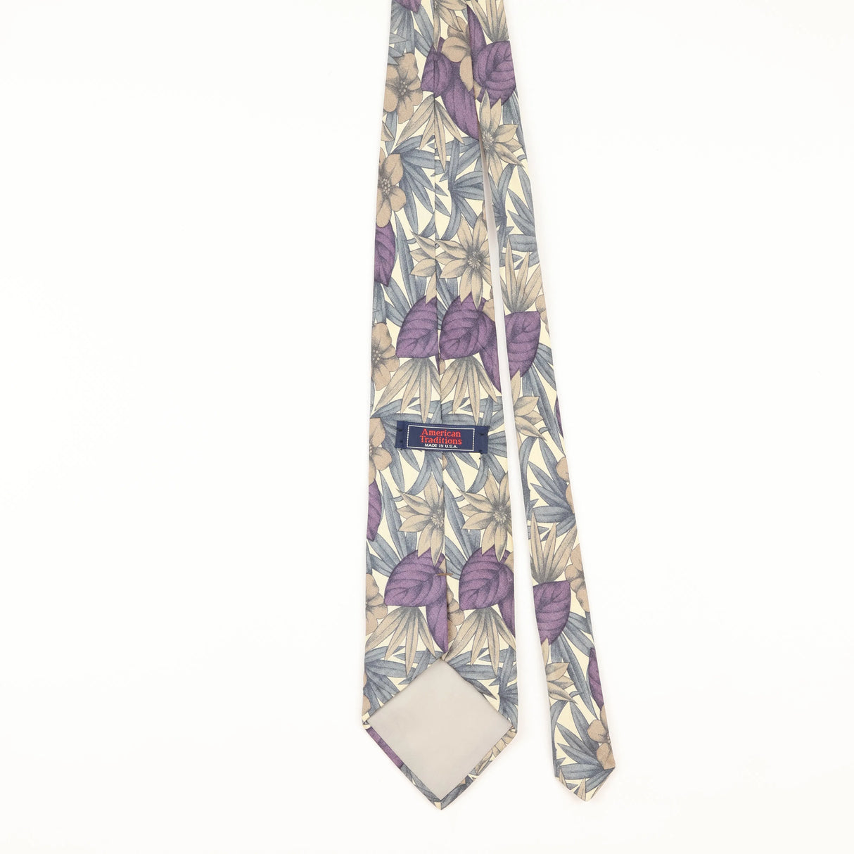 Back of Vintage 1990's Floral Patterned Tie