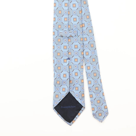 Back Detail of Vintage 1990's Ermenegildo Zegna Geometric Patterned Tie