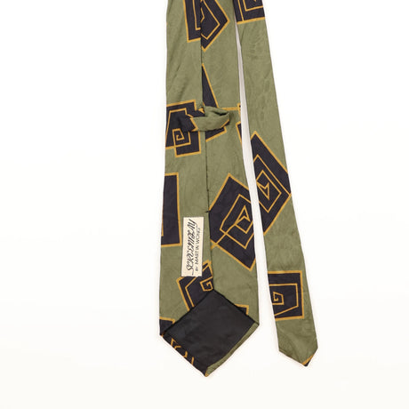 Back Detail of Vintage 1990's Martin Wong Abstract Patterned Tie