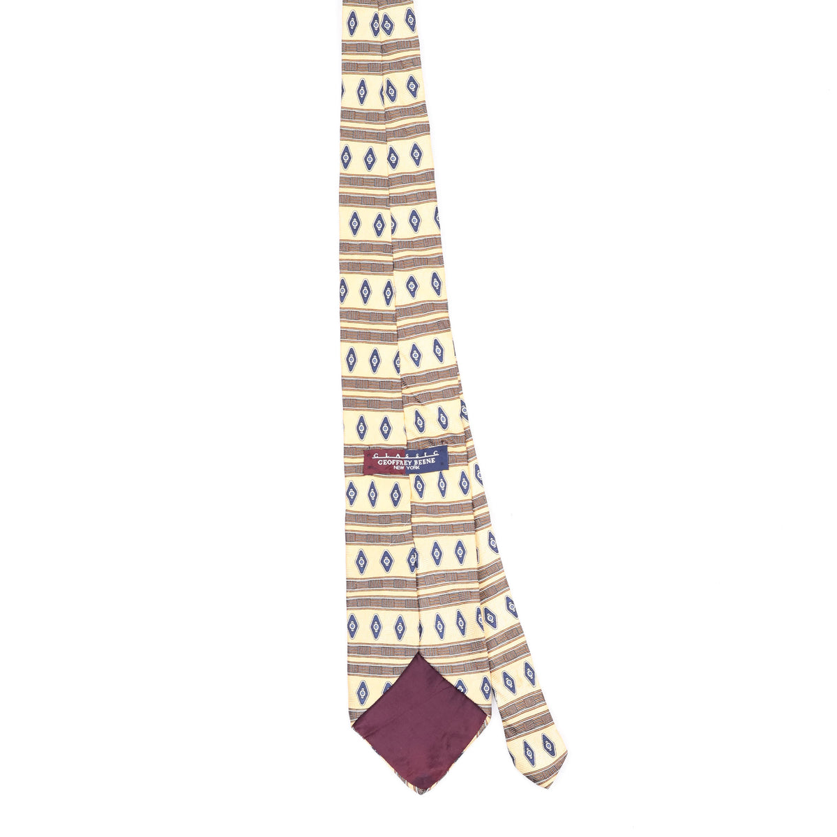 Back Back of Vintage 1990's Geoffrey Beene Striped Patterned Tie