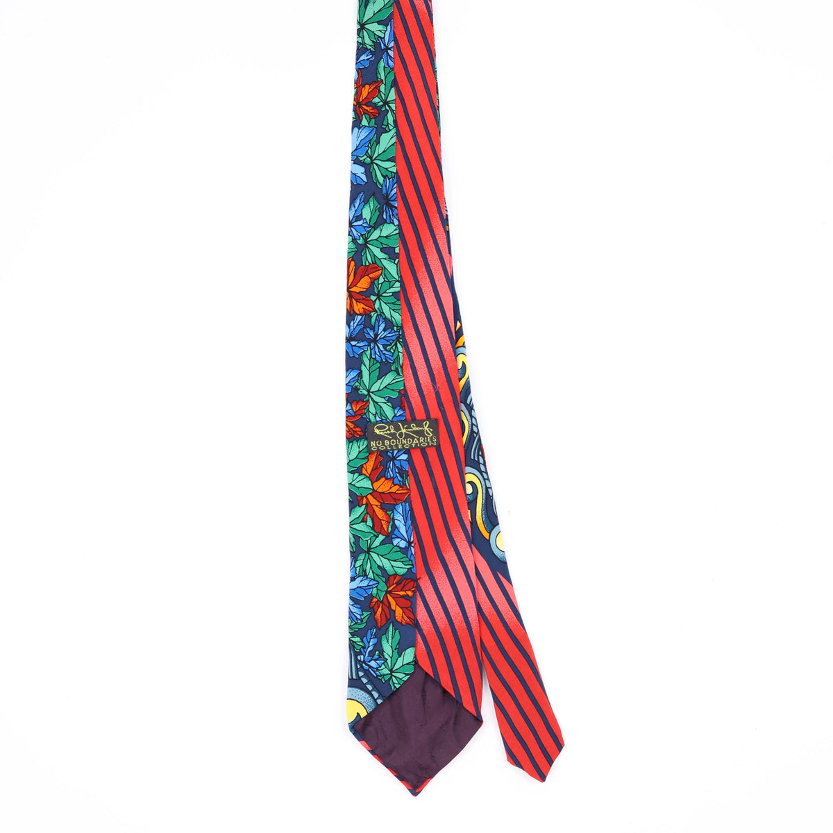 Back Back of Vintage 1990's Rush Limbaugh Abstract Patterned Tie