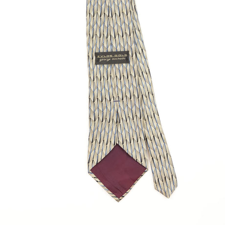 Back Detail of Vintage 1990's Zylos Geometric Patterned Tie