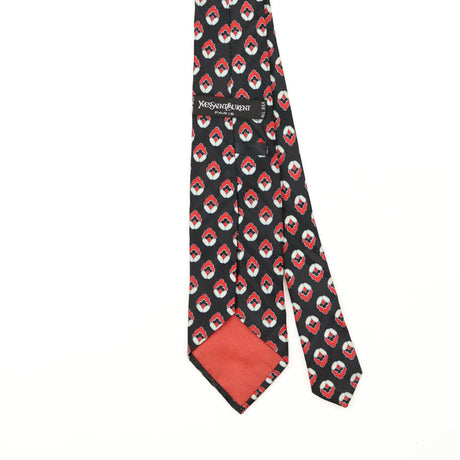 Back Back Detail of Vintage 1990's Yves Saint Laurent Geometric Patterned Tie