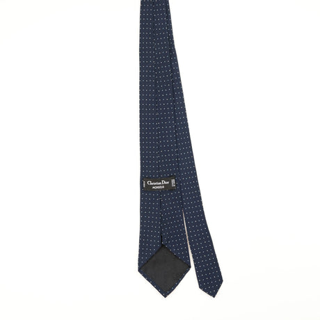 Back Back of Vintage 1990's Christian Dior Polka Dot Patterned Tie