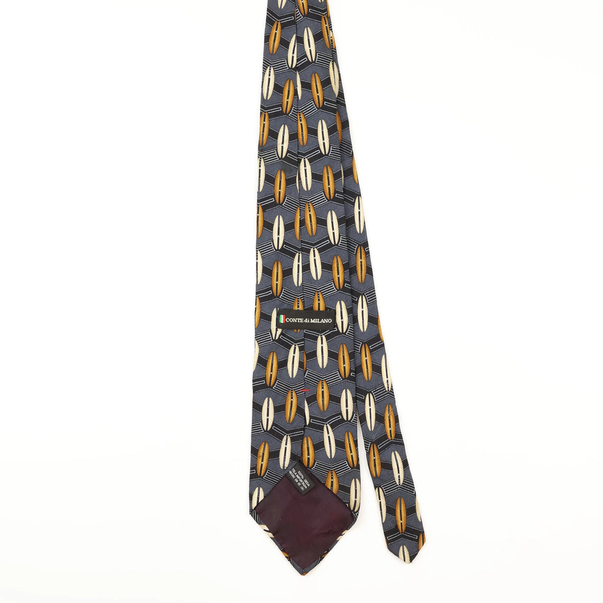 Back of Vintage Geometric Patterned Tie