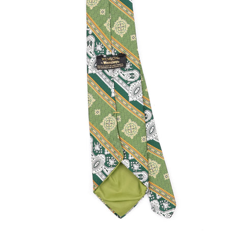 Back Back Detail of Vintage 1980's Wembley Geometric Patterned Tie