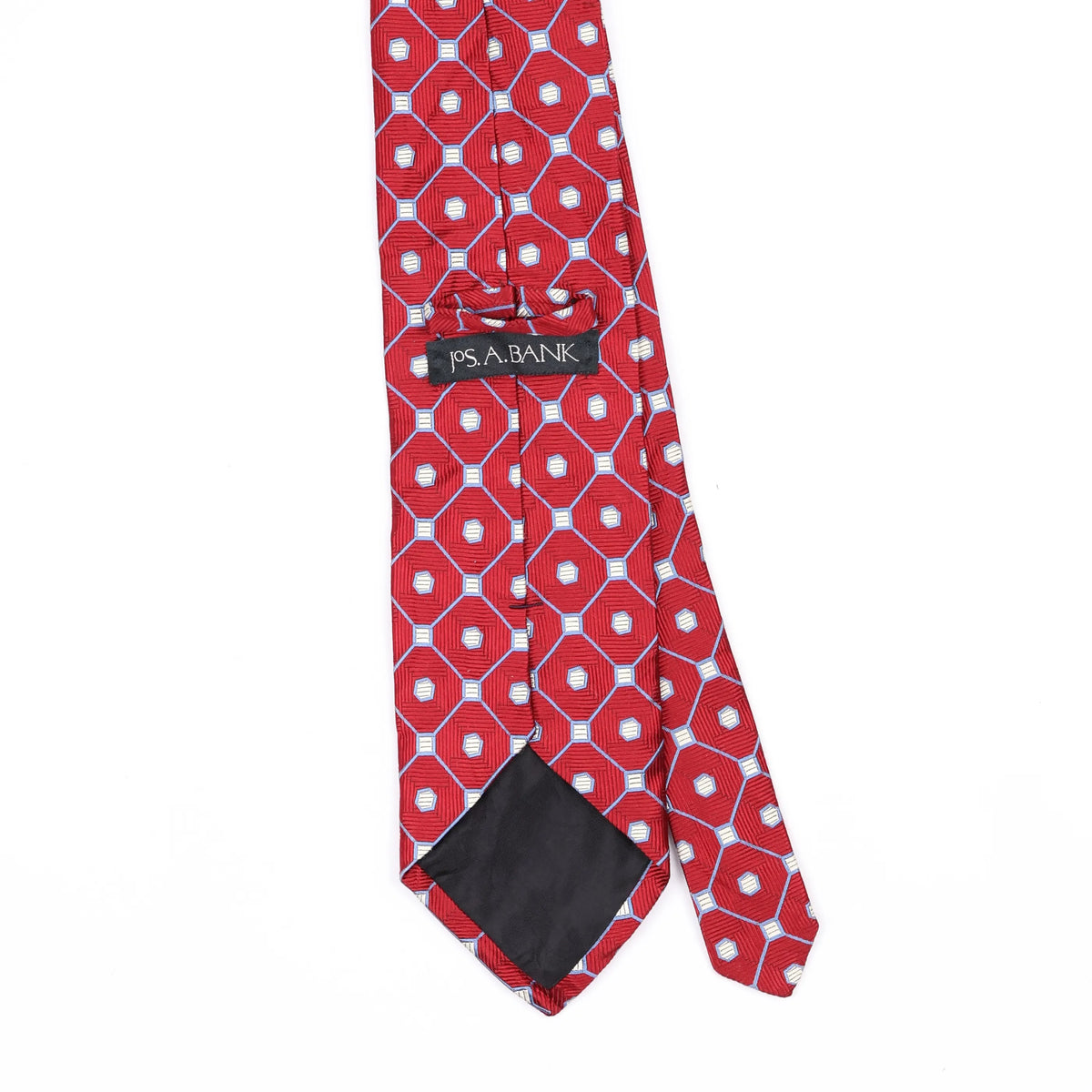 Back Back Detail of Vintage 1990's Jos. A. Bank Geometric Patterned Tie