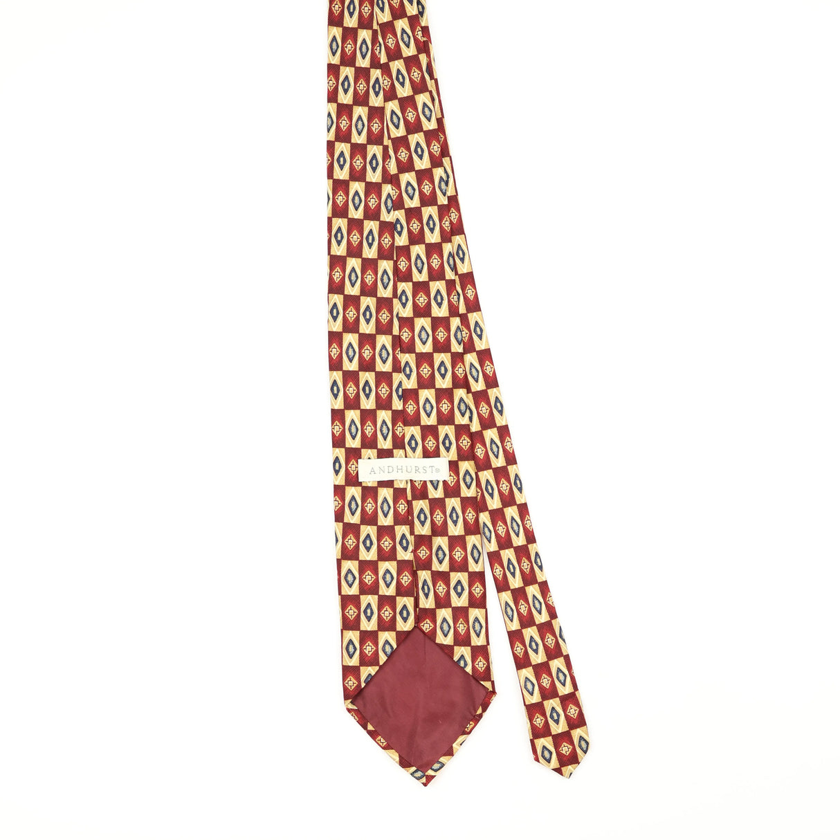 Back Back of Vintage 1990's Andhurst Geometric Patterned Tie