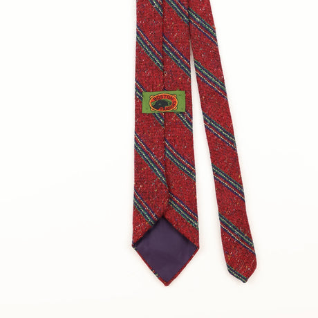 Back Detail of Vintage 1990's Boston Traders Repp Striped Patterned Tie