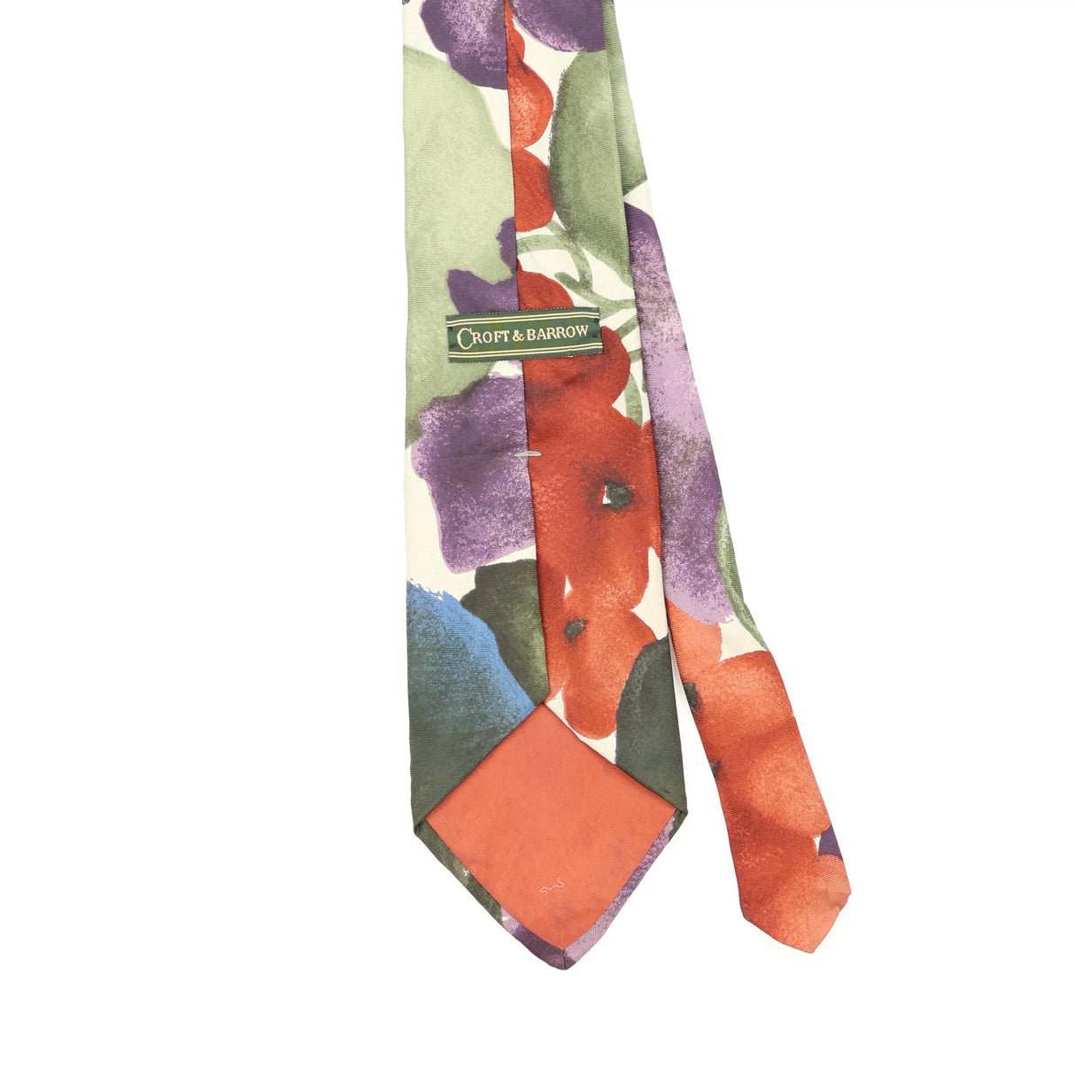 Back Back Detail of Vintage 1990's Croft & Barrow Floral Patterned Tie