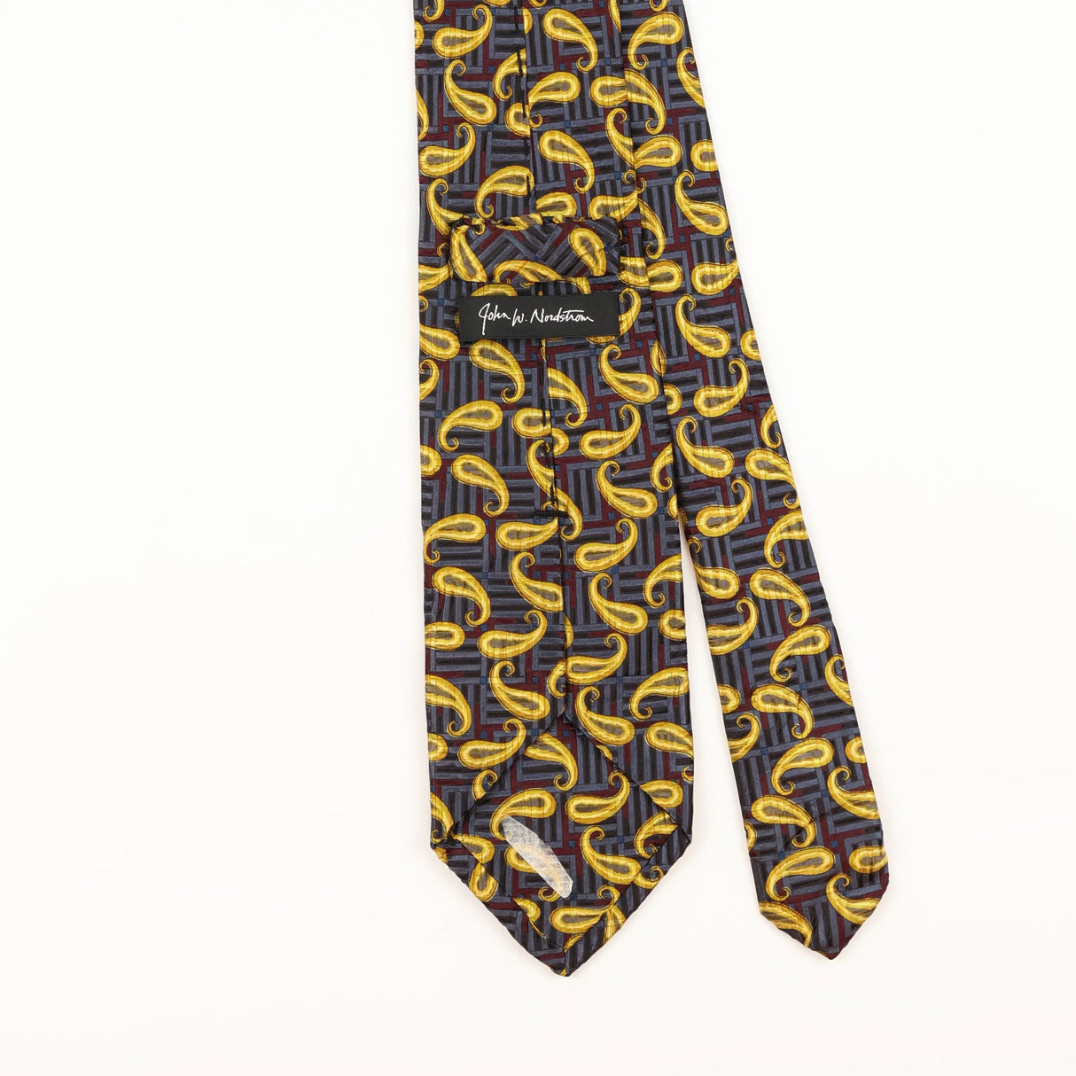 Back Detail of Vintage 1990's Nordstrom Paisley Patterned Tie