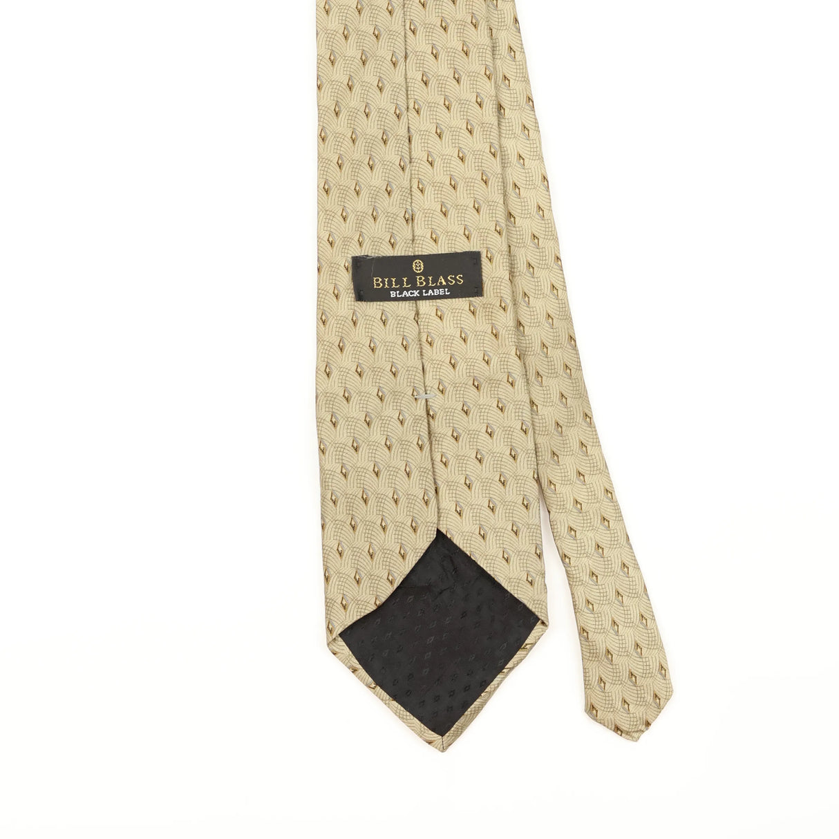 Back Detail of Vintage Bill Blass Geometric Patterned Tie