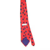 Back Back of Vintage 1990's Perry Ellis Polka Dot Patterned Tie