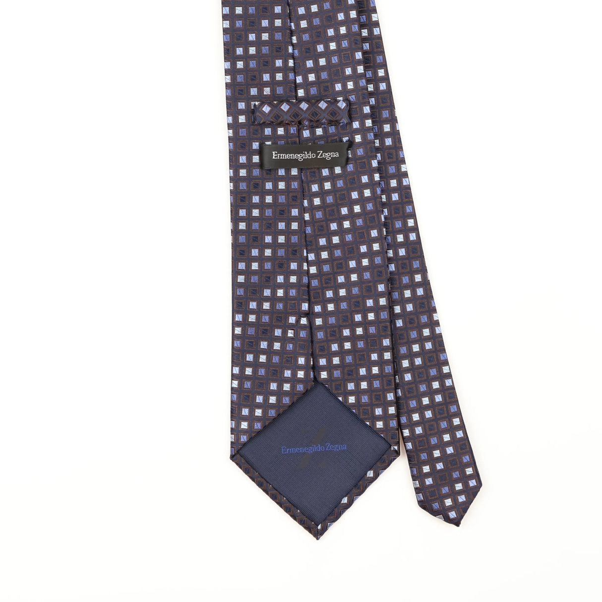 Back Detail of Vintage 1990's Ermenegildo Zegna Geometric Patterned Tie