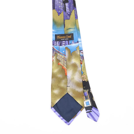Back Back Detail of Vintage San Francisco Cartoon Patterned Tie