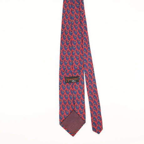 Back of Vintage 1990's Tie Rack Beaufort Ribbon Geometric Patterned Tie