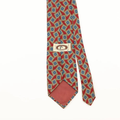 Back Detail of Vintage 1990's Bert Pulitzer Geometric Patterned Tie