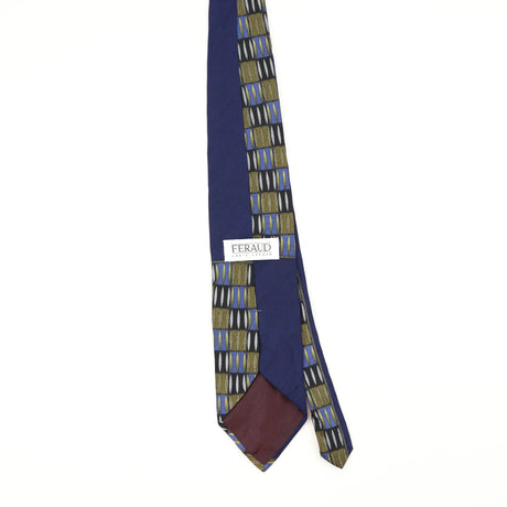 Back Back of Vintage 1990's Louis Feraud Paris Geometric Patterned Tie