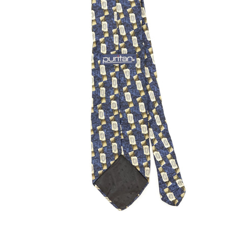Back Back Detail of Vintage 1990's Puritan Geometric Patterned Tie