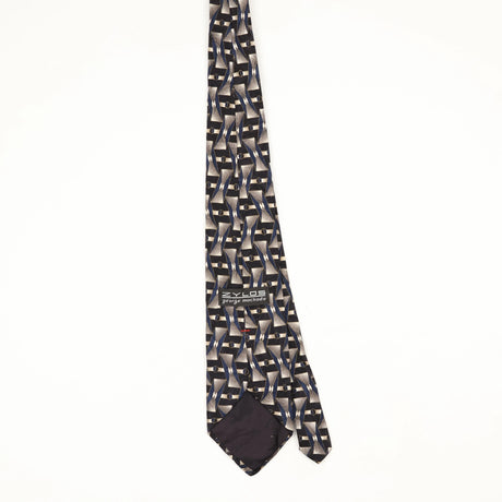 Back Back of Vintage 1990's Zylos Geometric Patterned Tie