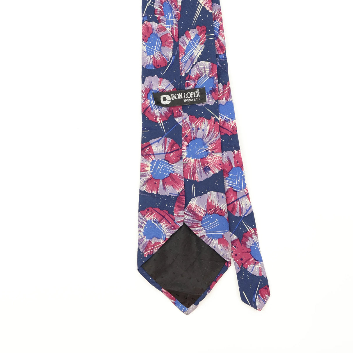 Back Back Detail of Vintage 1990's Don Loper Floral Patterned Tie