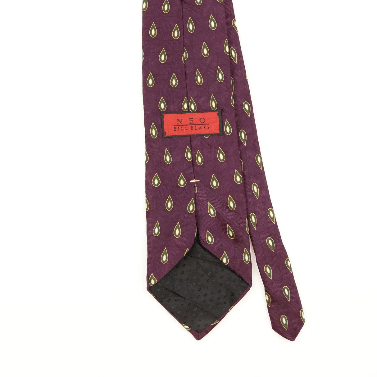 Back Detail of Vintage Bill Blass Geometric Patterned Tie