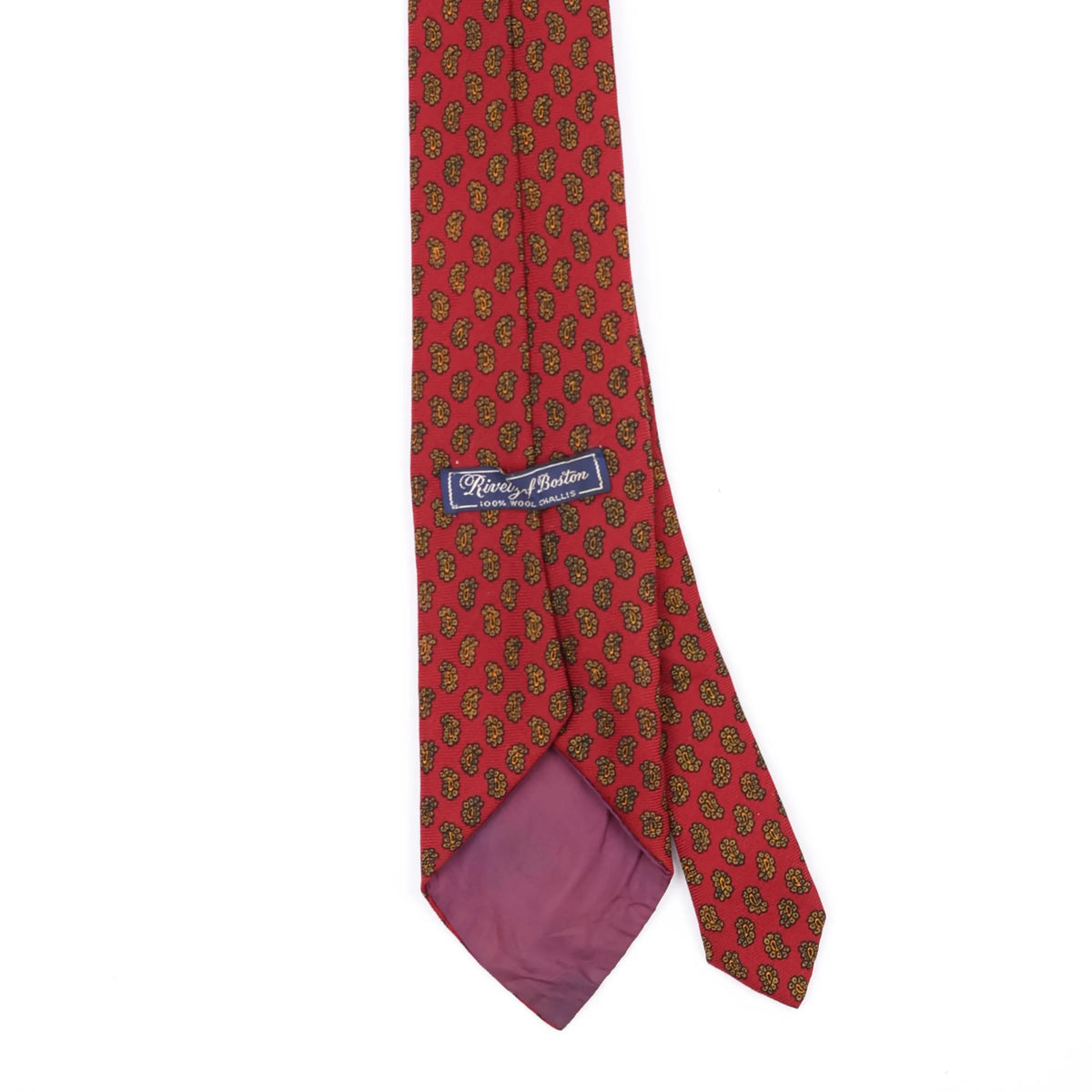 Back Back Detail of Vintage 1980's Foulard Paisley Patterned Tie