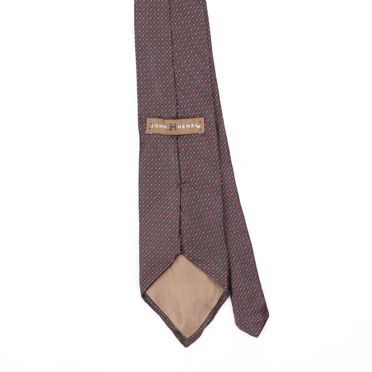 Back Back Detail of Vintage 1990's John Henry Geometric Patterned Tie
