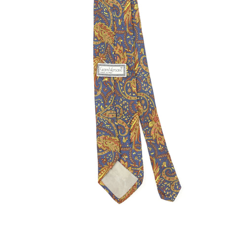 Back Detail of Vintage 1990's Versace Paisley Patterned Tie