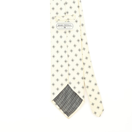 Back Back Detail of Vintage 1990's Bruno Piattelli Diamonds Geometric Patterned Tie