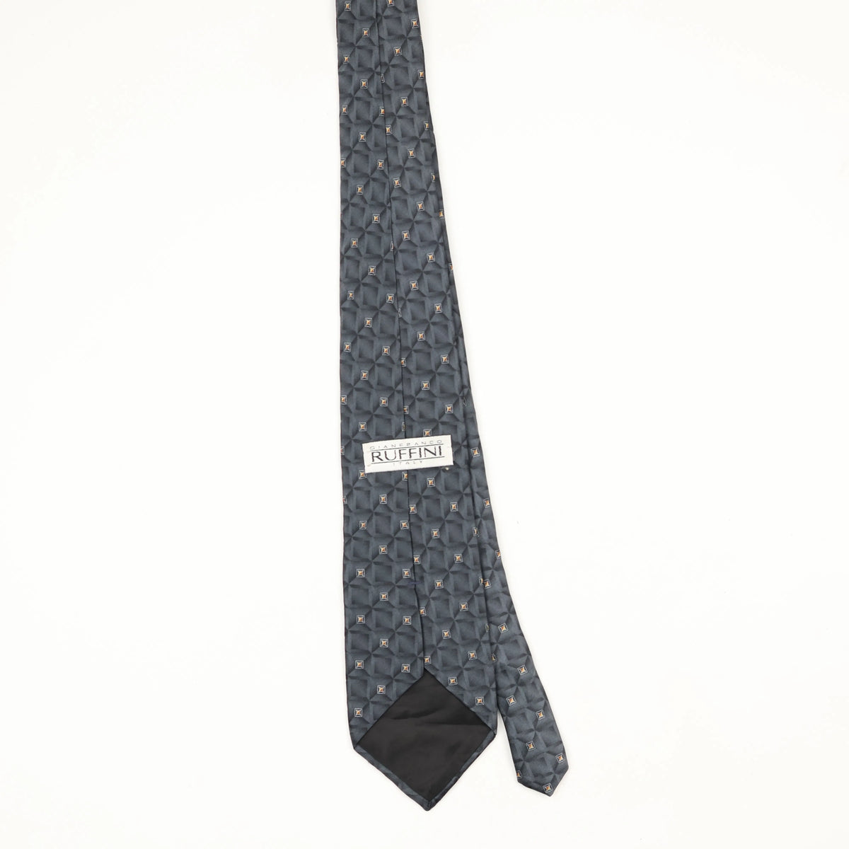 Back Back of Vintage Gianfranco Ruffini Geometric Patterned Tie