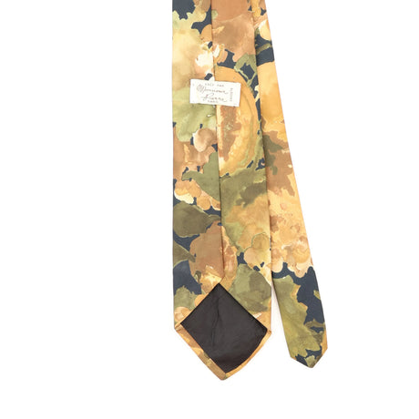 Back Back Detail of Vintage 1980's Monsieur Pierre Floral Patterned Tie
