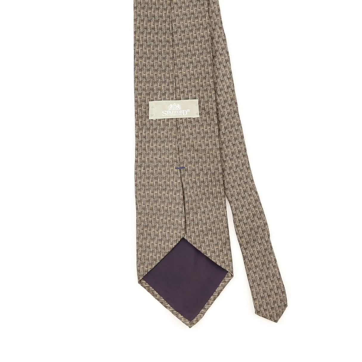 Back Detail of Vintage 1990's Stafford Geometric Patterned Tie